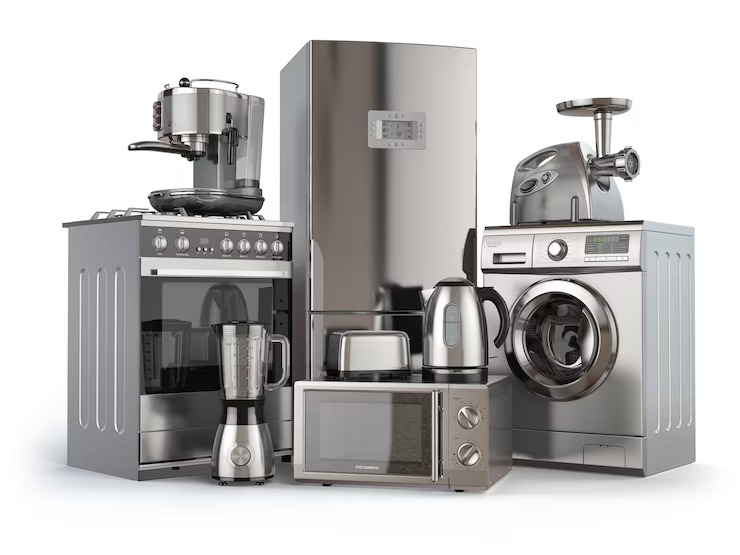 Fogão, Geladeira, Maquina de Lavar, Microondas,Liquidificador, Misteira, Ferro de passar, Air Fryer