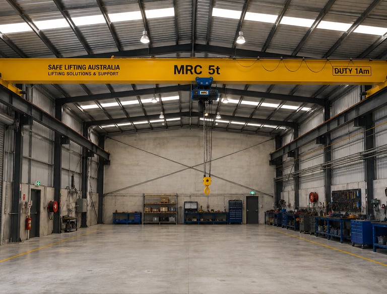 Bridge Gantry Crane Installed by Safe Lifting Australia in industrial workshop