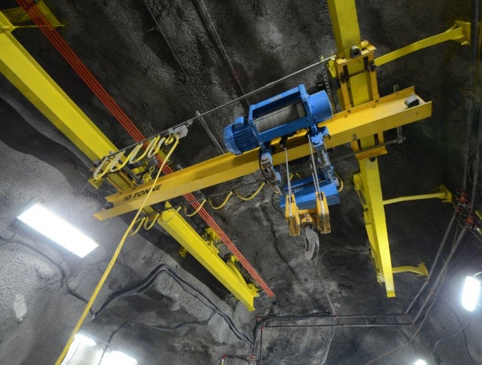 photo of underground crane during a crane service 