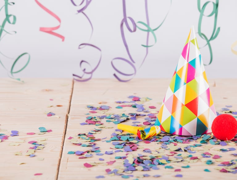 Stretch limo with birthday decorations