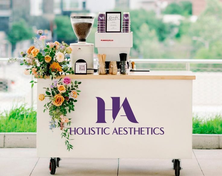 Ancestral on Wheels coffee cart customized with client logo for a brand activation event