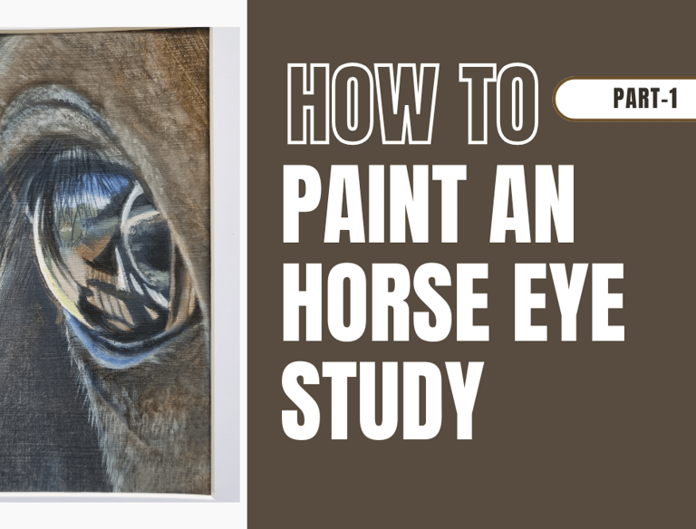 a horse eye view of a horse's eye and the words how to paint