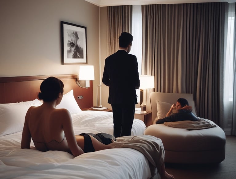 A marked police SUV with red and blue stripes is parked on a paved surface. The vehicle has a roof-mounted light bar and the words 'Direktorat Lalu Lintas' visible on the side. It is parked in front of a building with a tiled roof and several windows.