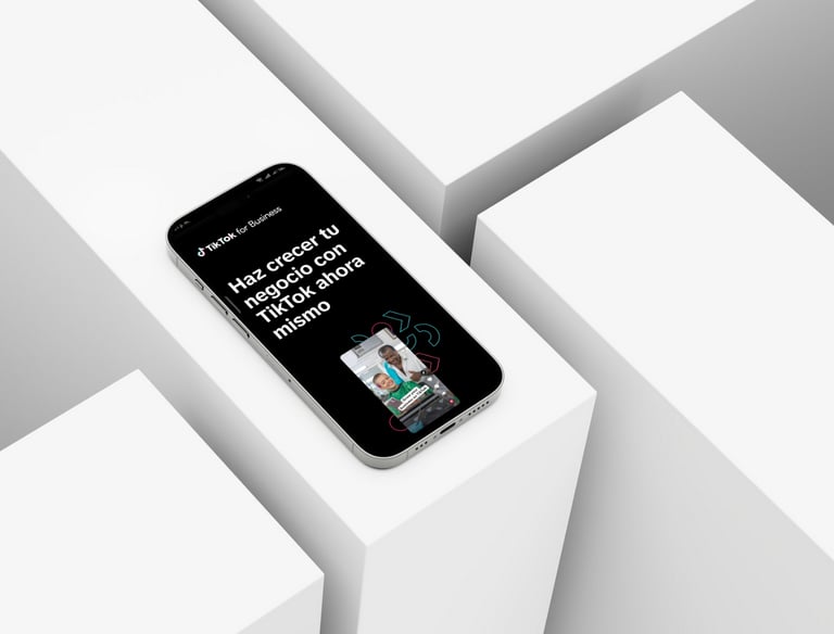Smartphone mostrando página de TikTok Ads