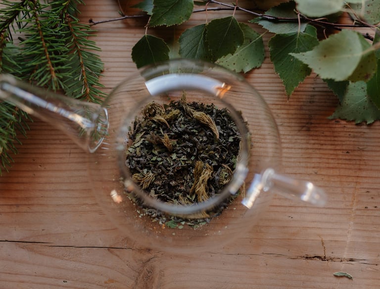 Forest tea in pot