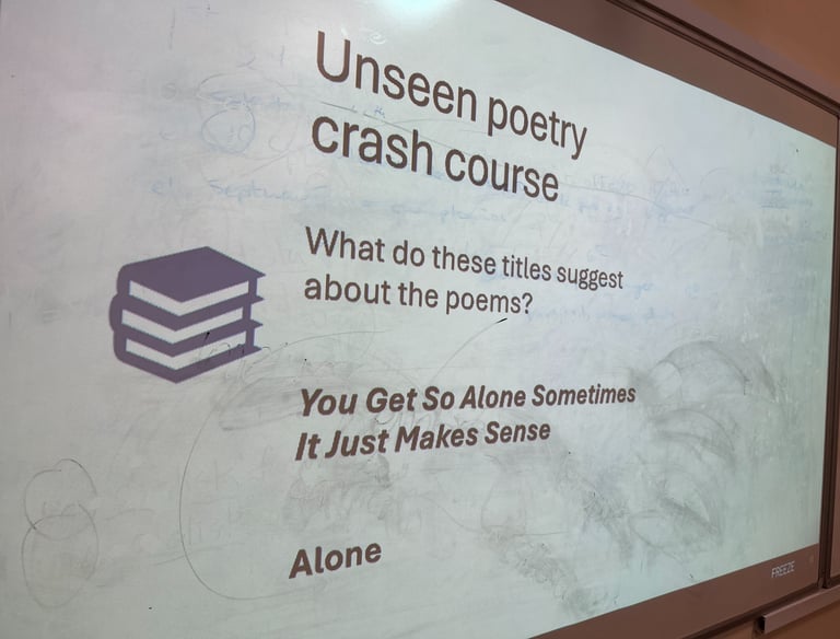 GCSE English lit tutoring in Hitchin