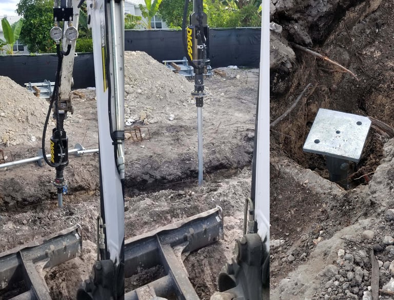 New construction pile installation
