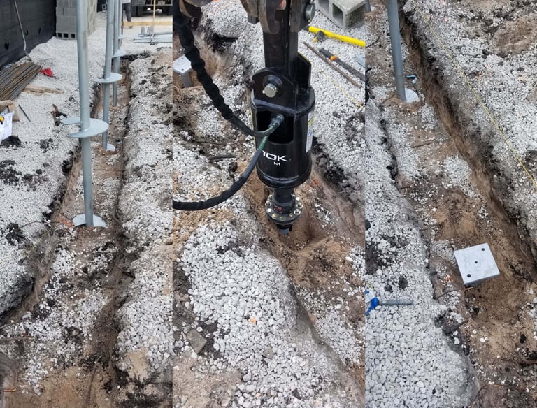 New construction pile installation