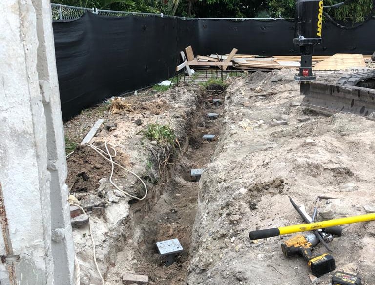New construction pile installation