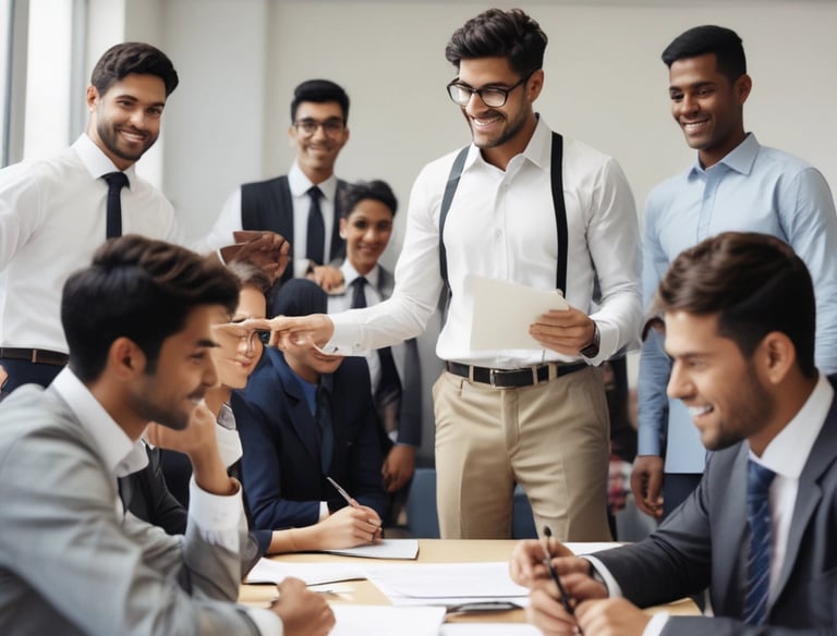 A person practicing for an interview with a mentor.