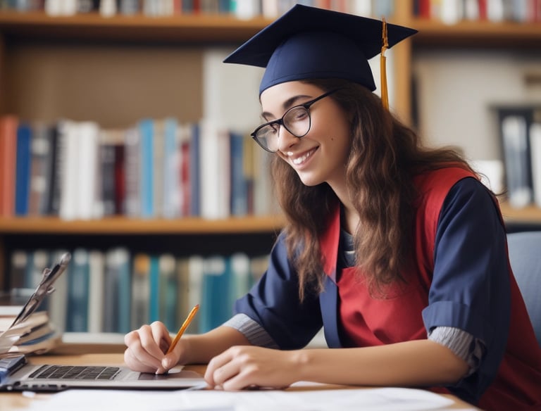 a man riding a skateboard down a street next to tall buildings