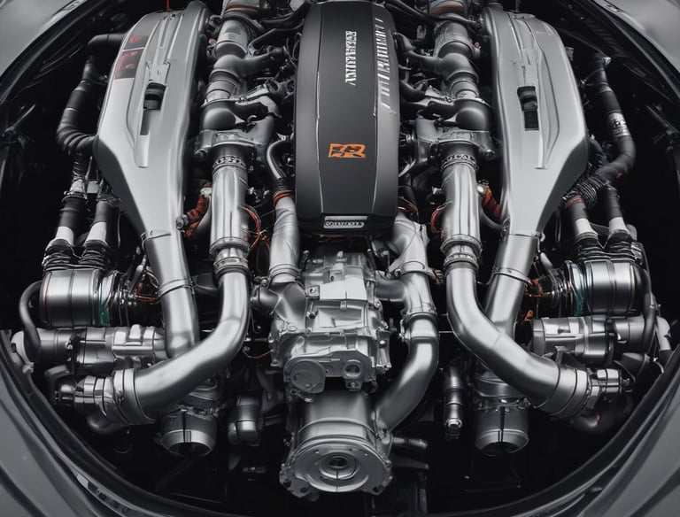 A sleek black sports car on a winding road showcasing its speed and agility.