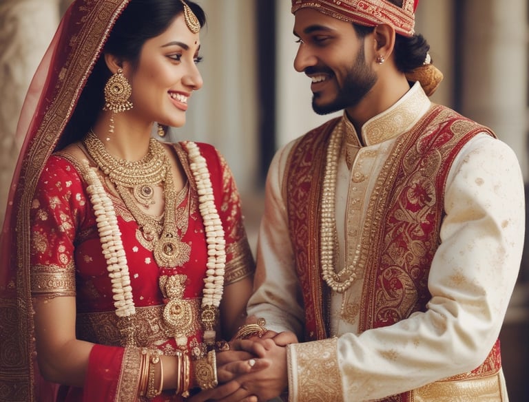 A beautifully arranged outdoor event featuring long tables adorned with floral centerpieces. The tables, covered in white tablecloths, are lined with wooden chairs. In the background, groups of people gather under large white umbrellas in a sunlit setting surrounded by trees.
