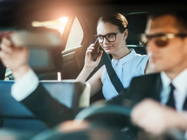 Professional chauffeur service luxury black car for corporate