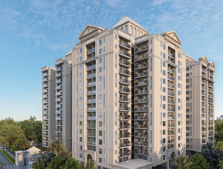 a tall building with a lot of windows and a lot of windows