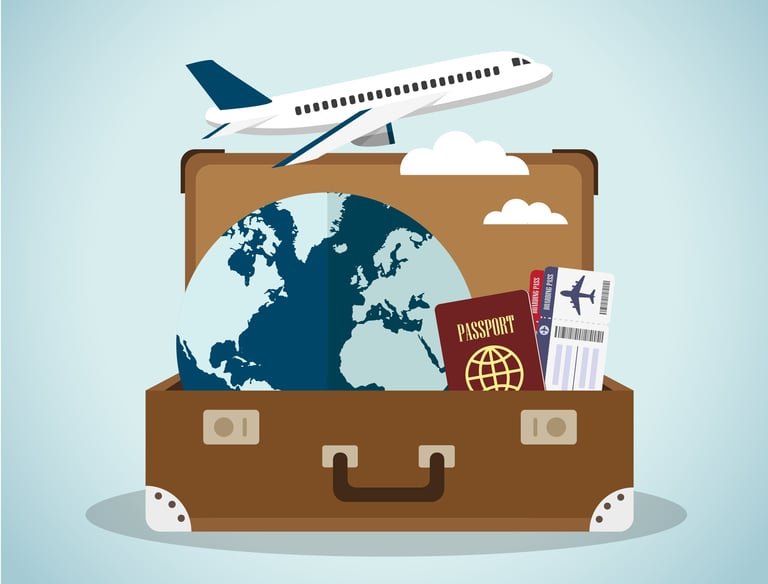 Suitcase with Travel Items