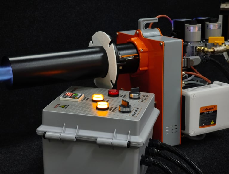 Quemador a gas con tablero de control y termocupla sistema alto bajo fuego