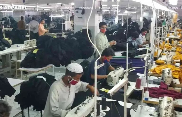 Manufacturing line producing high-quality tactical gloves, knee pads, and protective vests.