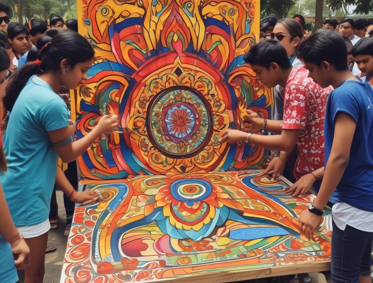 white and black abstract painting