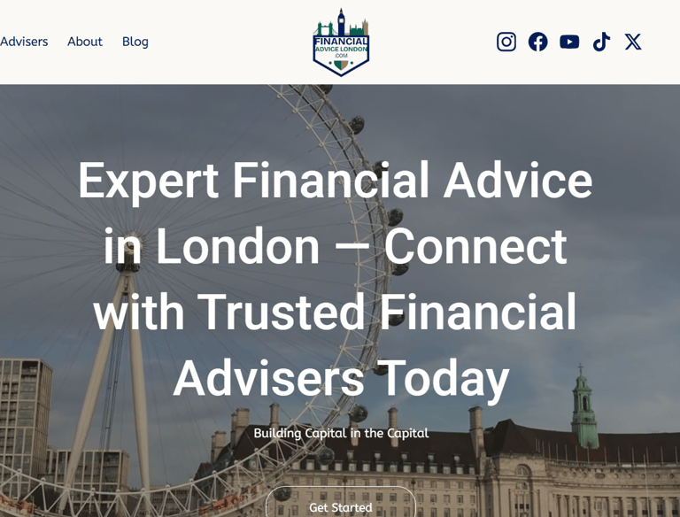 Screen Shot FinancialAdviceLondon.com Website