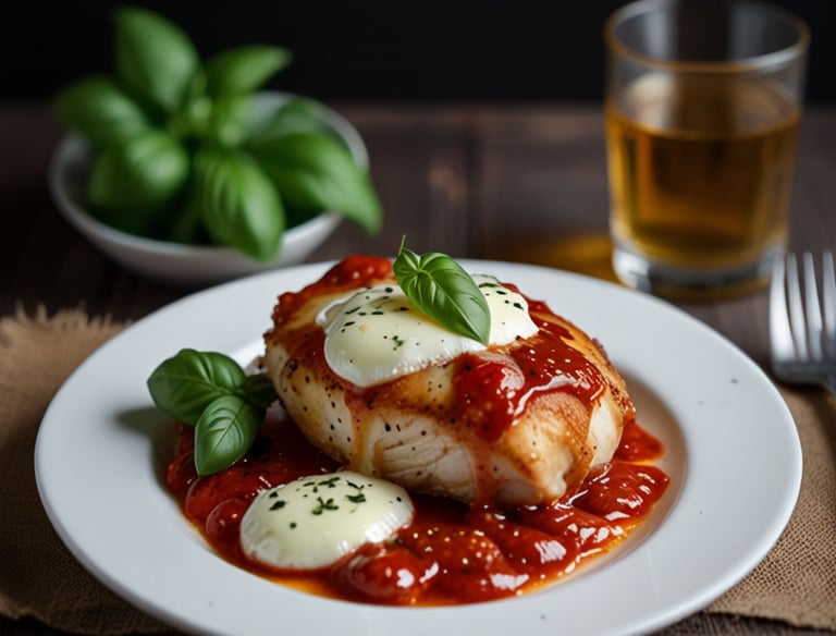 Chicken breast with tomato sauce and mozzarella/Csirkemell paradicsomszósszal és mozzarellával