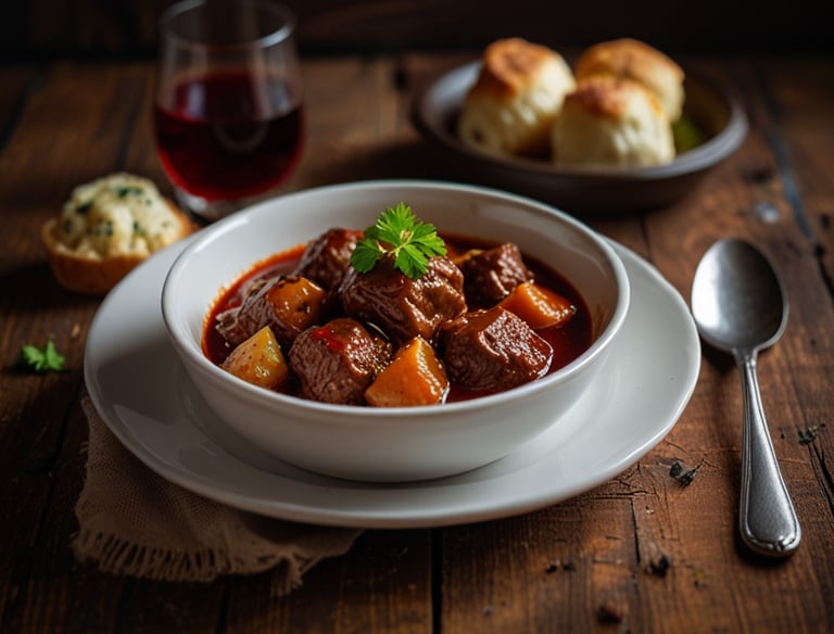 Beef stew with red wine/Vörösboros marhapörkölt