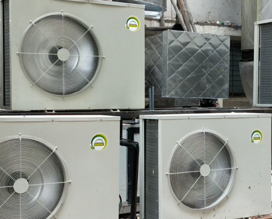Condensing units for an HVAC system installed.