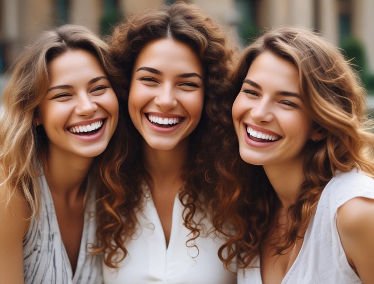 3 women smiling