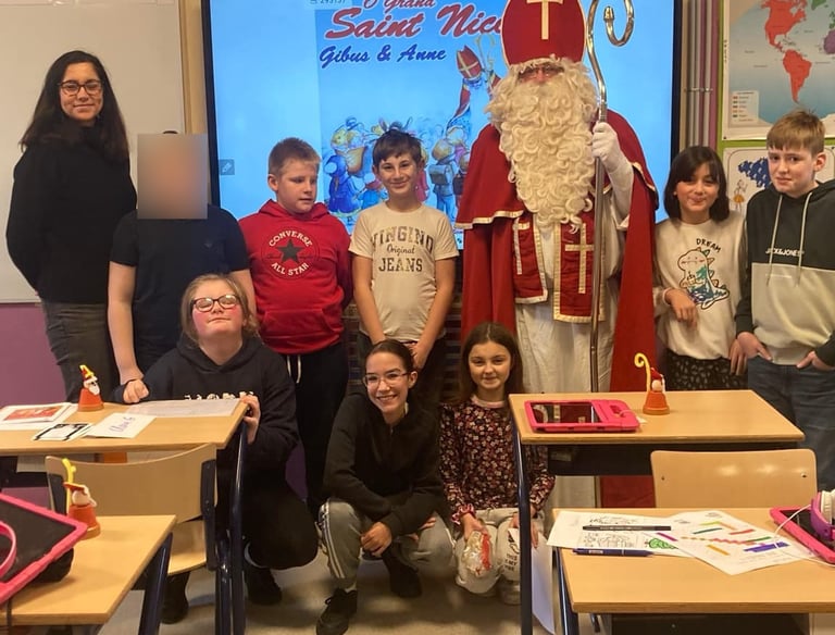 Saint Nicolas dans la classe de madame Delphine
