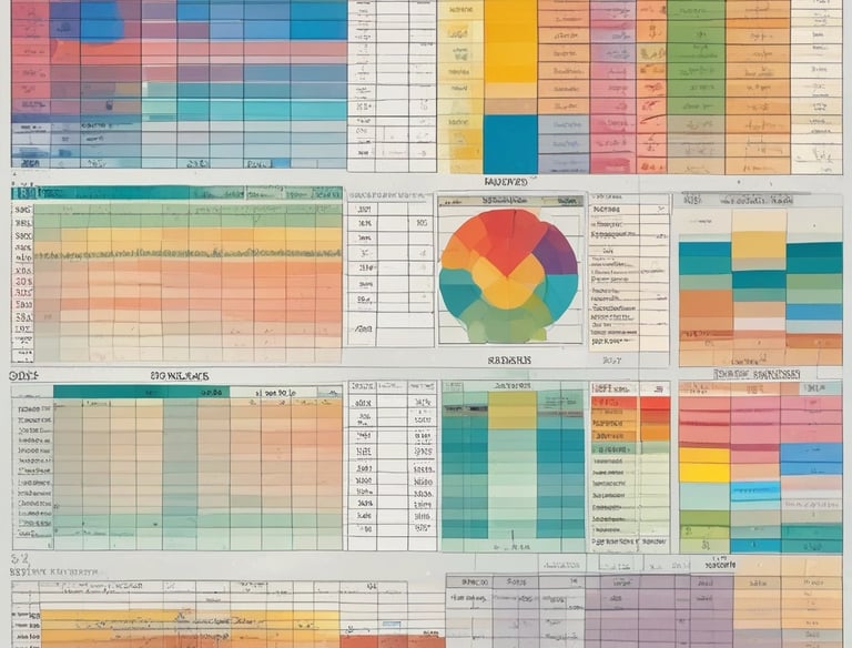 Two people engaged in a workflow process in what appears to be a well-organized storage area. One person is using a tablet device, possibly for inventory management, while holding a small item. The background consists of a series of labeled drawers or cabinets, suggesting an organized system for item storage.