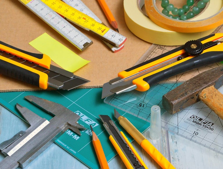 a variety of tools and tools for a craft