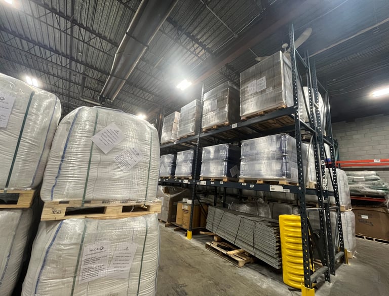 a warehouse with pallets and pallets of pallets