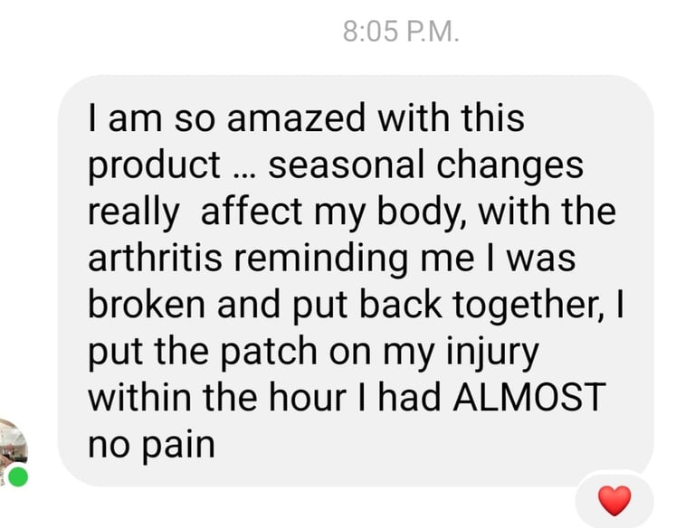 Testimonials Pain free from arthritis