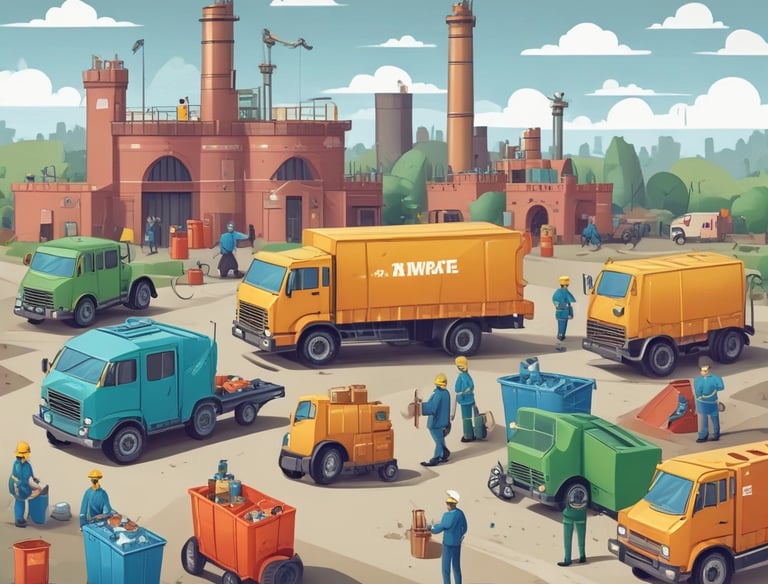 Industrial facility processing oily water with eco-friendly equipment.