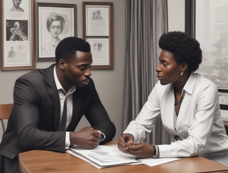 A professional consultant discussing strategies with a client.