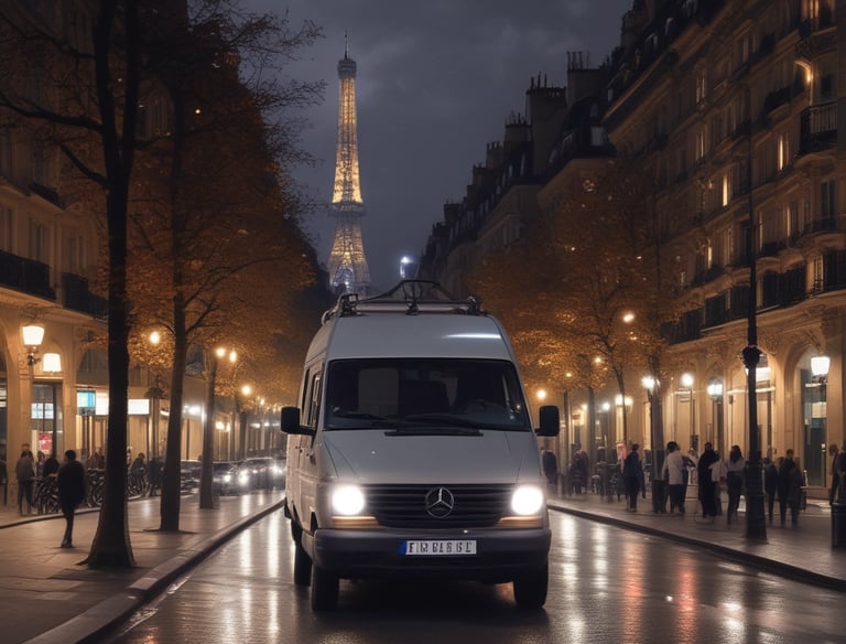 a man riding a skateboard down a street next to tall buildings