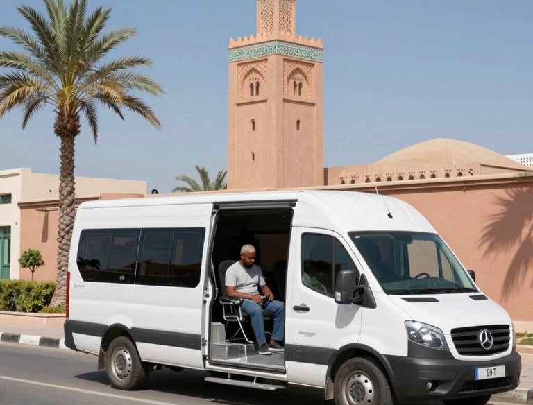 a man riding a skateboard down a street next to tall buildings