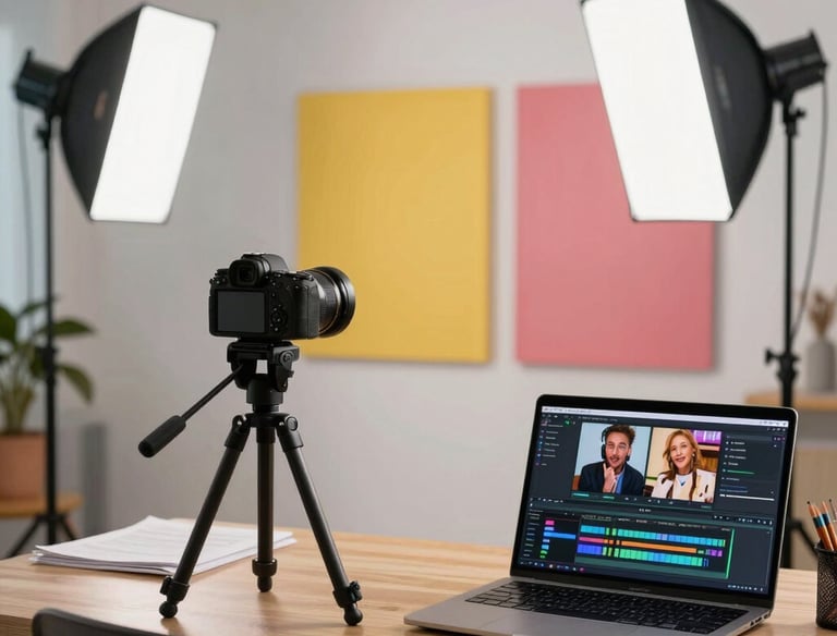 A designer sketching a vibrant logo concept on a tablet.