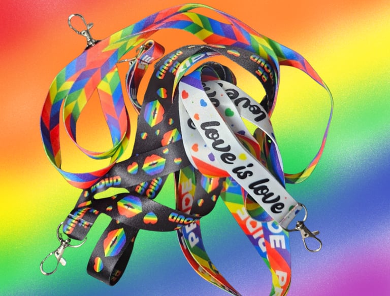 a rainbow - colored ribbon tied to a rainbow - colored ribbon