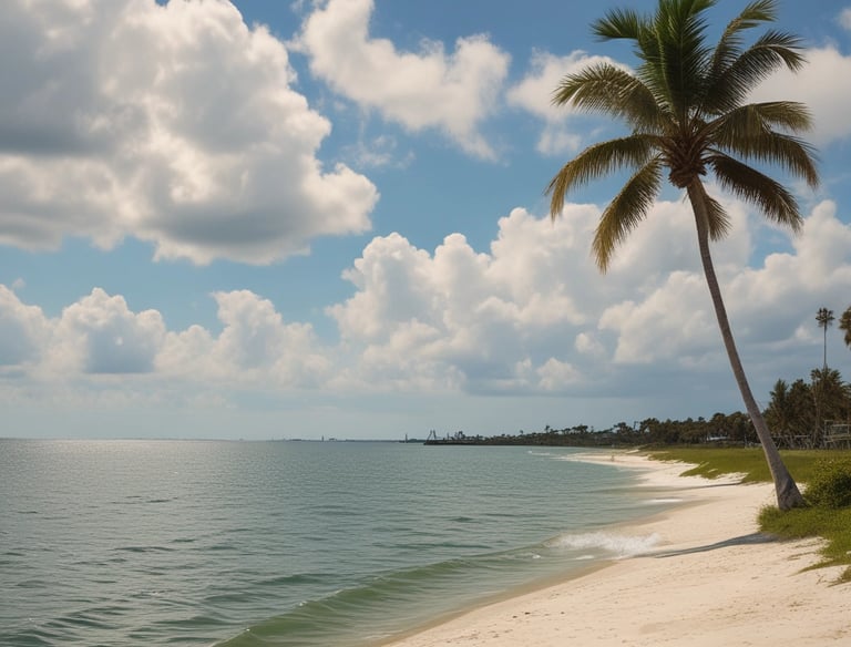 A colorful map highlighting key attractions and neighborhoods in Charlotte County.