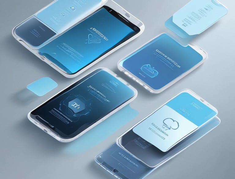 A developer coding a sleek mobile app interface on a laptop in a cozy office.