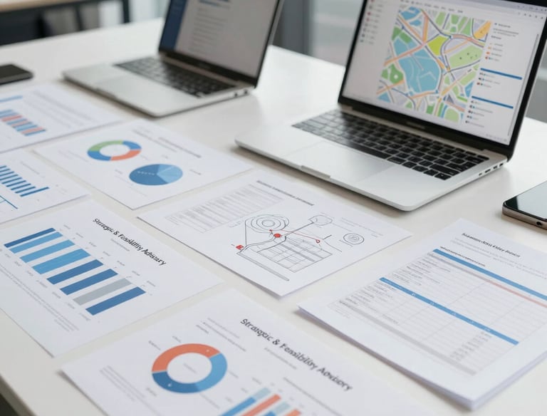 Abstract depiction of data analytics with charts and connecting dots in cool indigo and purple tones.