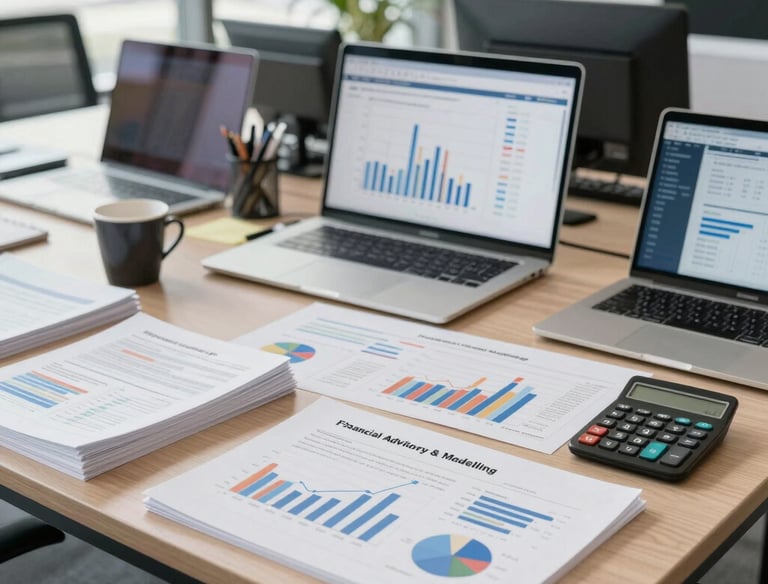 Focused consultant discussing strategy with a client in a bright, minimalist office.