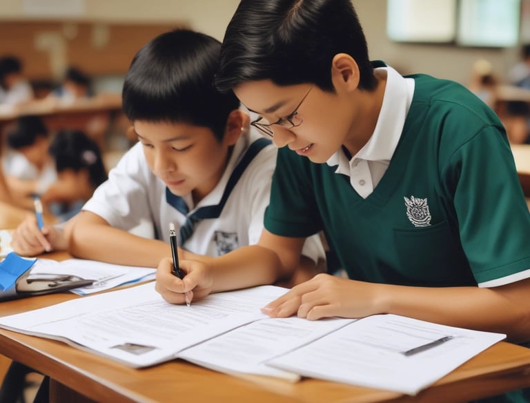 a man riding a skateboard down a street next to tall buildings