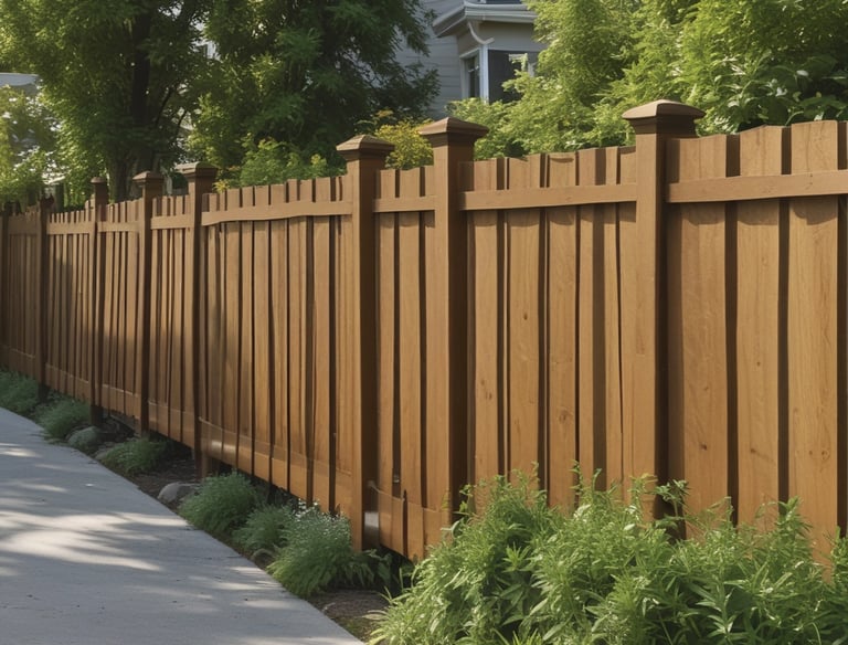 Close-up of a paintbrush rolling bright white paint on a wooden fence outdoors.