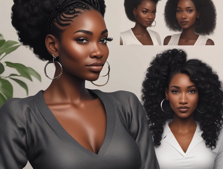 Portrait of a smiling female hairdresser with short curly hair in a salon.