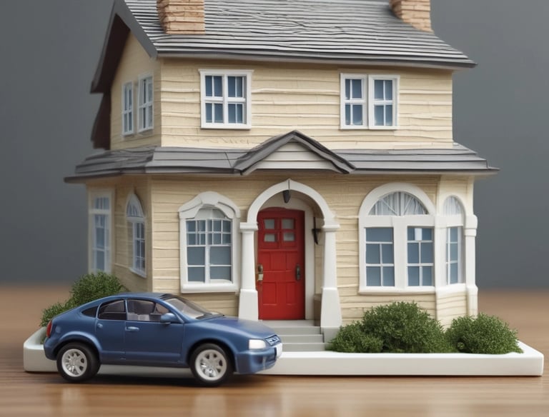 An insurance agent discussing policy options with a family at home.