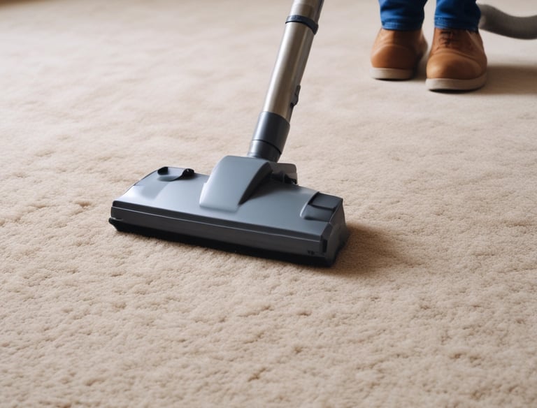 Before and after photos of a cleaned sofa.
