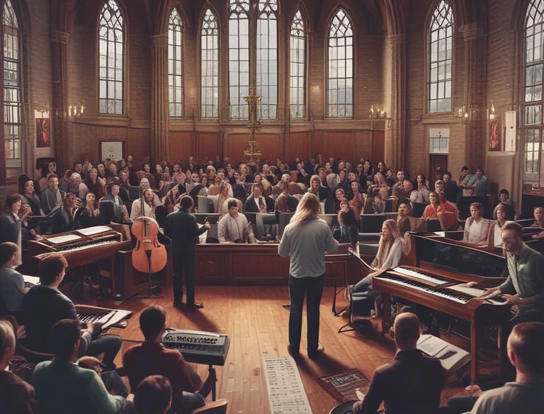 A modern digital keyboard setup ready for solo performance with sheet music.