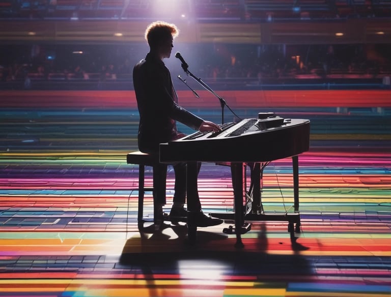 A modern digital keyboard setup ready for solo performance with sheet music.